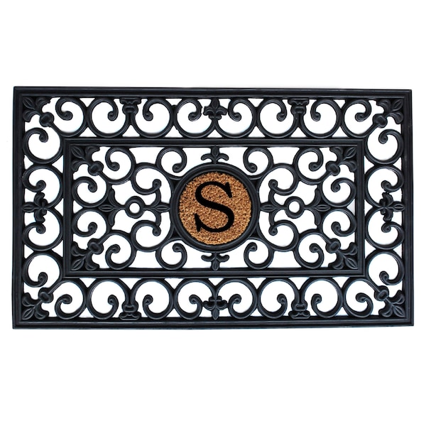 Calloway Mills Monogram Door Mat, Rubber, Black, Natural, 18 in W x 30 in L 150011830S - main